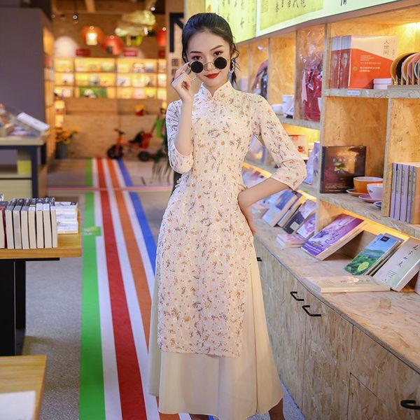 ethnic clothing 2021 vietnam style elegant lady flower print oriental qipao half sleeve cheongsam mandarin collar aodai dress, Red
ethnic clothing 2021 vietnam style elegant lady flower print oriental qipao half sleeve cheongsam mandarin collar aodai dress, Red