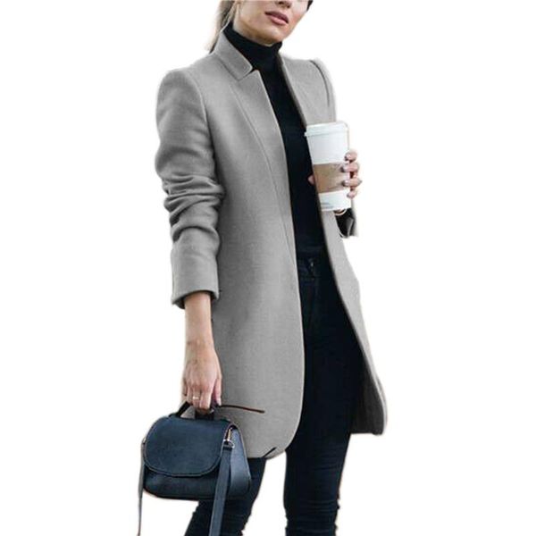 women's wool & blends outwear stand collar long women coat outdoor solid trench shopping slim fit winter warm office ladies elegant fa, Black
women's wool & blends outwear stand collar long women coat outdoor solid trench shopping slim fit winter warm office ladies elegant fa, Black