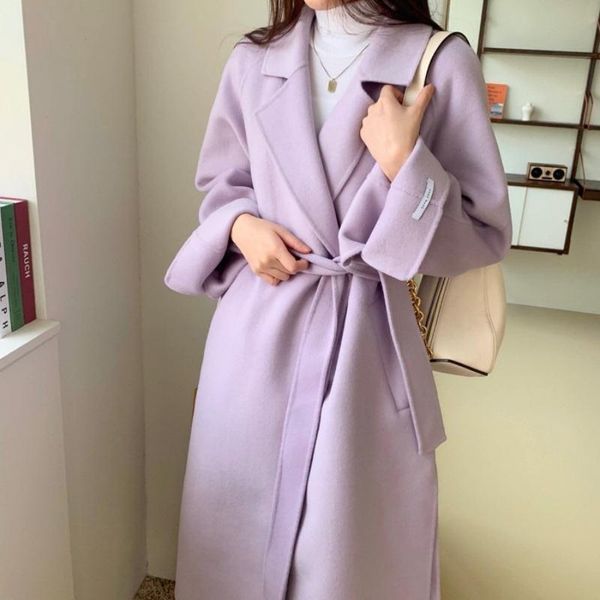 women's wool & blends overcoat turn-down collar loose cardigan outerwear women autumn winter elegant long coat jacket belt woolen, Black
women's wool & blends overcoat turn-down collar loose cardigan outerwear women autumn winter elegant long coat jacket belt woolen, Black