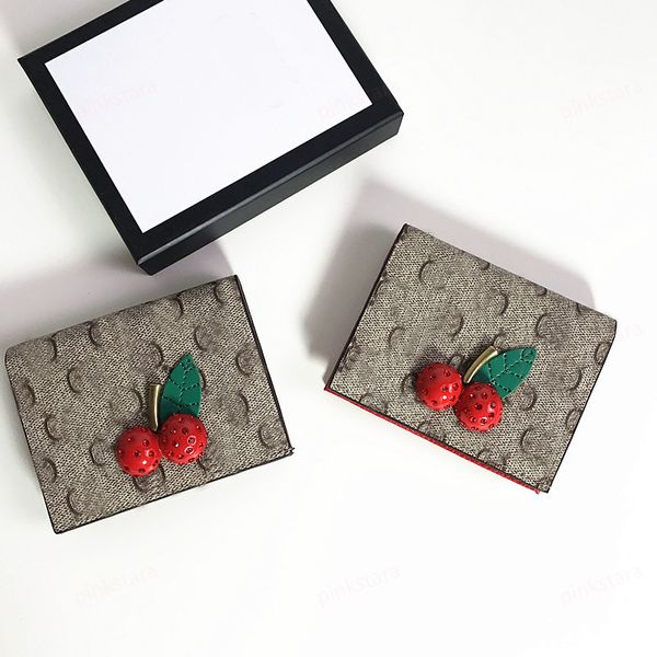 designer luxury wallet new cherry print folding multi-card position original leather, Red;black
designer luxury wallet new cherry print folding multi-card position original leather, Red;black