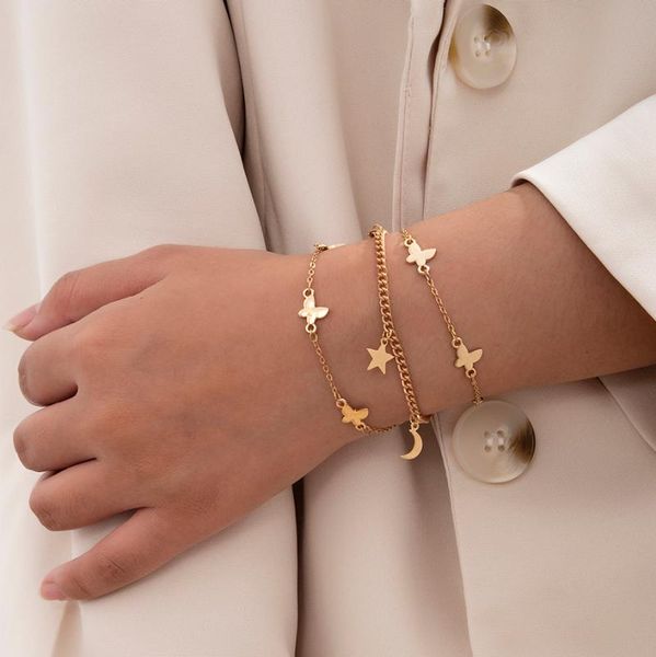 link, chain bohemian iron metal butterfly bracelets elegant for women gold color bracelet sets vintage boho jewelry 2021, Black
link, chain bohemian iron metal butterfly bracelets elegant for women gold color bracelet sets vintage boho jewelry 2021, Black