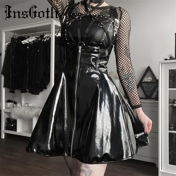 insgoth black leather skirts women gothic streetwear high waist zipper spaghetti straps short skirts lady retro party mini skirt 210311
insgoth black leather skirts women gothic streetwear high waist zipper spaghetti straps short skirts lady retro party mini skirt 210311