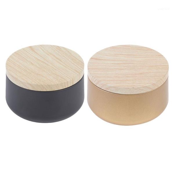 storage bottles & jars 2pcs tinplate tea sundries portable round can holder