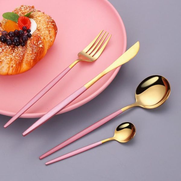 pink gold stainless steel cutlery set dinnerware silverware flatware set dinner knife fork spoon dishwasher safe dropshipping
pink gold stainless steel cutlery set dinnerware silverware flatware set dinner knife fork spoon dishwasher safe dropshipping