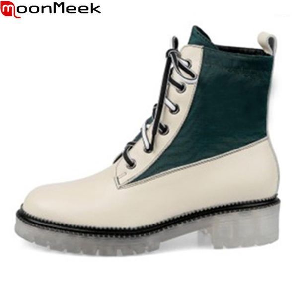 boots moonmeek 2021 brand women genuine leather fashion lace up mixed colors casual ankle ladies shoes1, Black
boots moonmeek 2021 brand women genuine leather fashion lace up mixed colors casual ankle ladies shoes1, Black