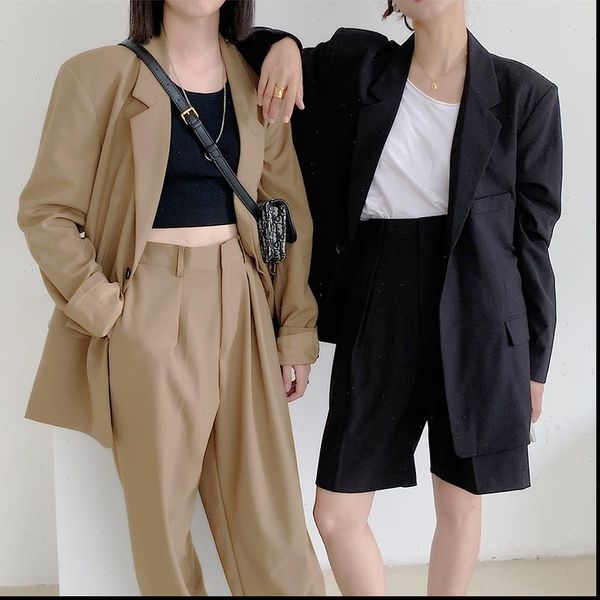 autumn korean style women two piece set outfits coat and pants long sleeve single breated and high waist wide leg pants, Gray
autumn korean style women two piece set outfits coat and pants long sleeve single breated and high waist wide leg pants, Gray