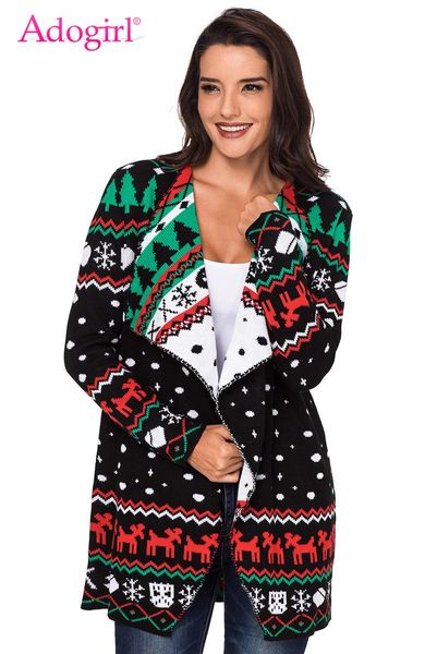 women's sweaters christmas snowland turndown collar cardigan long sleeve open stitch women autumn winter coat outwear, White;black
women's sweaters christmas snowland turndown collar cardigan long sleeve open stitch women autumn winter coat outwear, White;black