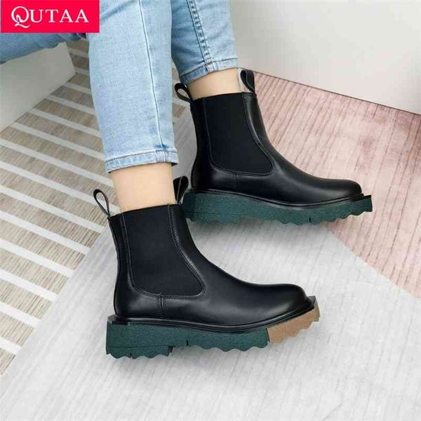 qutaa 2022 ins fashion ankle boots slip on cow leather autumn women shoes round toe square med heel winter short boots 34-40 210914, Black
qutaa 2022 ins fashion ankle boots slip on cow leather autumn women shoes round toe square med heel winter short boots 34-40 210914, Black