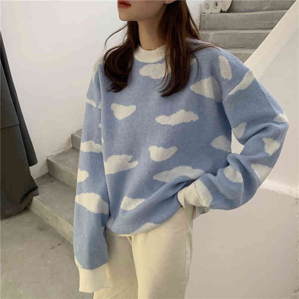 women's sweaters female knitted sweater, korean version fall and winter, round collar, cloud-sweater for women, college style ub8x, White;black
women's sweaters female knitted sweater, korean version fall and winter, round collar, cloud-sweater for women, college style ub8x, White;black