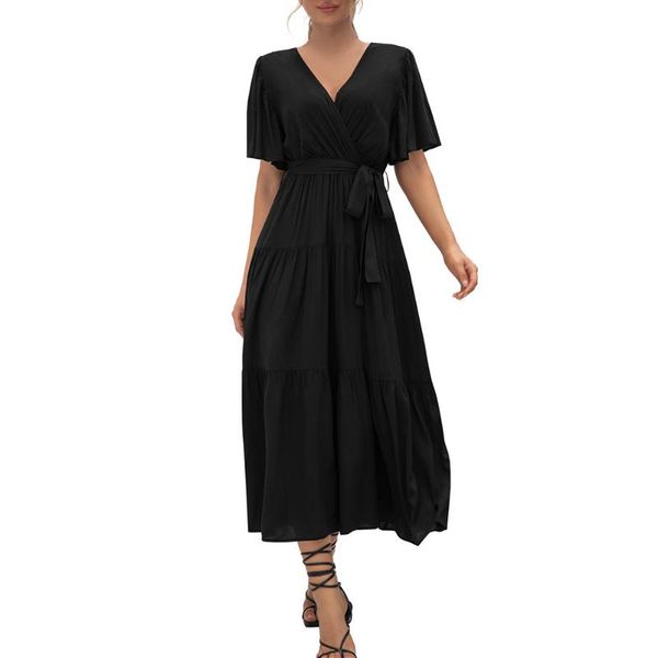 party dresses fashion summer dress solid women v-neck lace up empire waist short sleeve ruffles sundress vestido, White;black
party dresses fashion summer dress solid women v-neck lace up empire waist short sleeve ruffles sundress vestido, White;black