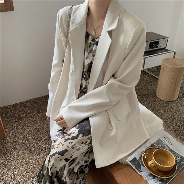 2021 new women minimalist gentle party vintage chic coats casual elegance outwear blazers all match femme streetwear jackets 592c, White;black
2021 new women minimalist gentle party vintage chic coats casual elegance outwear blazers all match femme streetwear jackets 592c, White;black