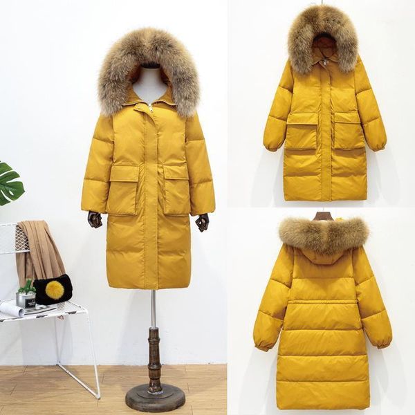 winter jacket women large real raccoon fur collar white duck down long parkas coat female hooded pockets snow outwear1, Black
winter jacket women large real raccoon fur collar white duck down long parkas coat female hooded pockets snow outwear1, Black
