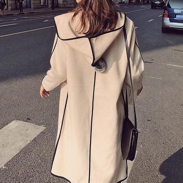 coat autumn winter women hooded long cardigan coat fashion patchwork loose vintage faux woolen korean outwear, Black
coat autumn winter women hooded long cardigan coat fashion patchwork loose vintage faux woolen korean outwear, Black