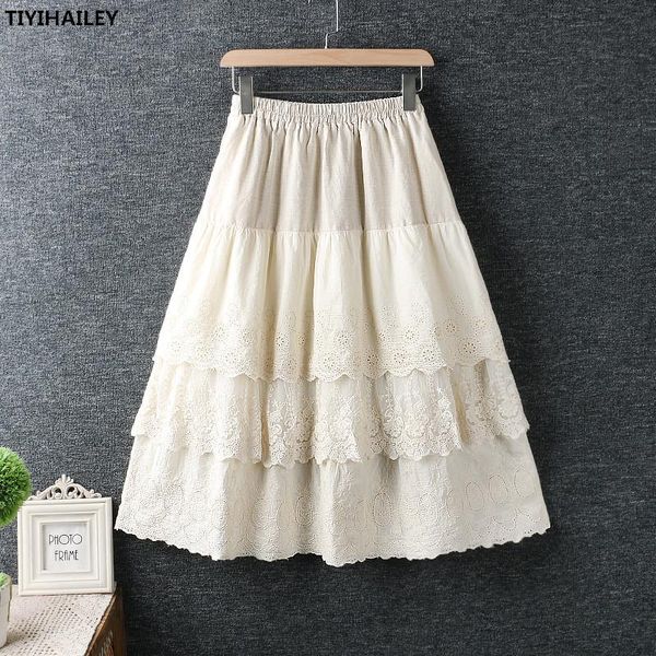 tiyihailey 2021 new cotton linen women skirt summer long mid-calf elastic waist a-line embroidery lace patchwork, Black
tiyihailey 2021 new cotton linen women skirt summer long mid-calf elastic waist a-line embroidery lace patchwork, Black