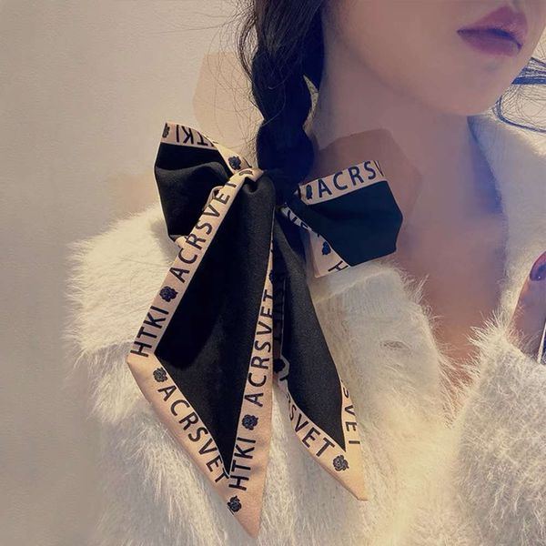 french butterfly knot hair rope satin scarf versatile female headband ribbon headdress, Silver
french butterfly knot hair rope satin scarf versatile female headband ribbon headdress, Silver
