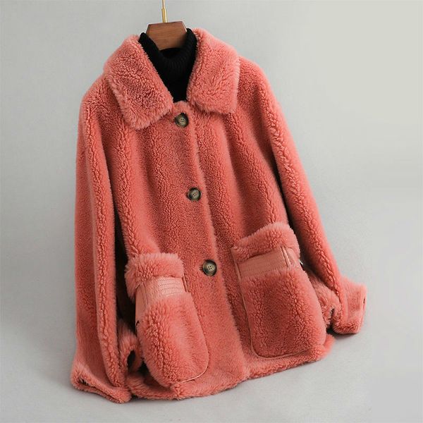 real sheepskin genuine wool female jackets turndown winter warm sheep shearing jacket outercoat l60 1dpk, Black
real sheepskin genuine wool female jackets turndown winter warm sheep shearing jacket outercoat l60 1dpk, Black