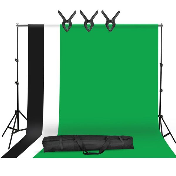 studio pgraphy backdrop kit 2*3m/6.6*10ft metal stand bracket+3pcs backdround(black/white/green)+3*backdrop clamp+carry bag
studio pgraphy backdrop kit 2*3m/6.6*10ft metal stand bracket+3pcs backdround(black/white/green)+3*backdrop clamp+carry bag