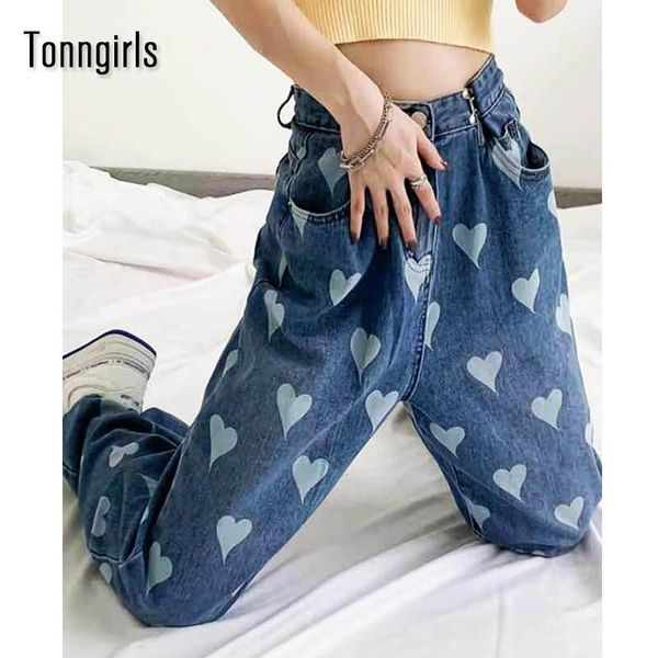 women's jeans tonngirls brand boyfriend for women high waist wide leg pants print heart loose denim mom 2021 summer autumn korean, Blue
women's jeans tonngirls brand boyfriend for women high waist wide leg pants print heart loose denim mom 2021 summer autumn korean, Blue