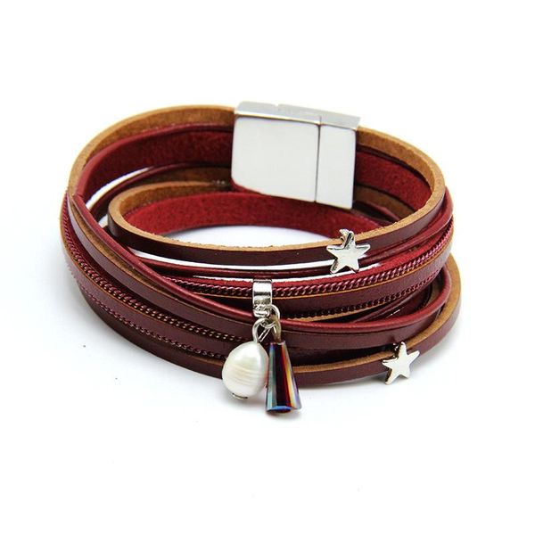 charm bracelets pu leather cord with crystal plastic pearl zinc alloy star multilayer sold per approx 15 inch strand, Golden;silver
charm bracelets pu leather cord with crystal plastic pearl zinc alloy star multilayer sold per approx 15 inch strand, Golden;silver