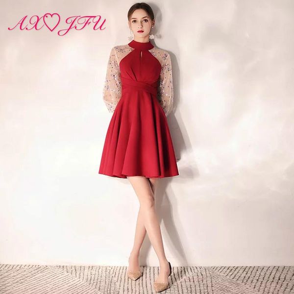 evening dresses axjfu princess red satin illusion long sleeve sparkly short dress vintage party bow beach, Black;red
evening dresses axjfu princess red satin illusion long sleeve sparkly short dress vintage party bow beach, Black;red