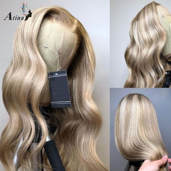lace wigs bleached knots highlight 613 blonde color wavy hd transparent human hair preplucked wig for women 130 density brazilia, Black;brown
lace wigs bleached knots highlight 613 blonde color wavy hd transparent human hair preplucked wig for women 130 density brazilia, Black;brown