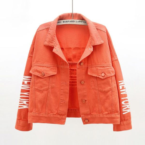 women's jackets letter print short denim jacket women jeans 2021 spring autumn loose korean bf student female coat, Black;brown
women's jackets letter print short denim jacket women jeans 2021 spring autumn loose korean bf student female coat, Black;brown