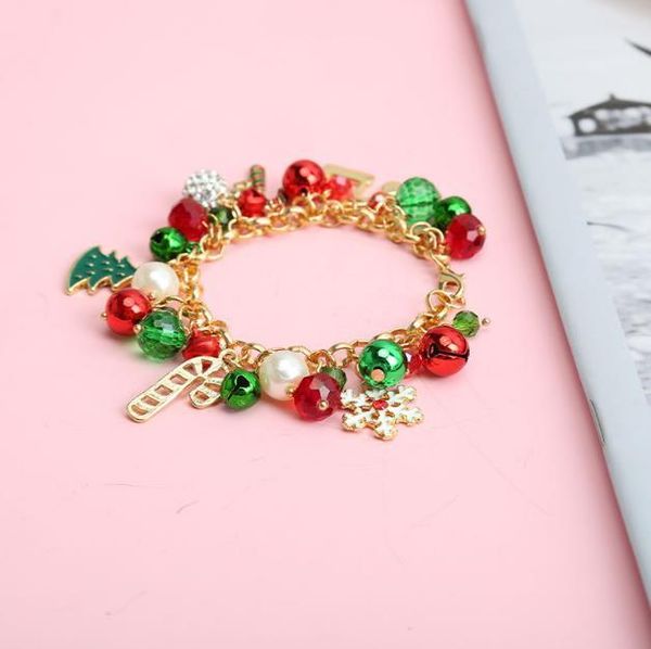 party favor gold tone christmas bracelet x-mas holiday jingle bells charm beaded crystal ball wristband 25pcs/lot
party favor gold tone christmas bracelet x-mas holiday jingle bells charm beaded crystal ball wristband 25pcs/lot