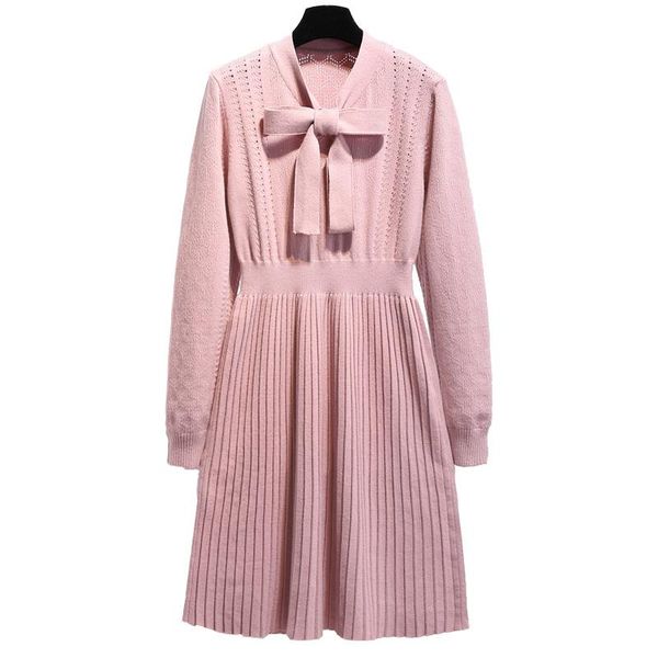 casual dresses runway autumn winter women bow tie collar sweater knitted dress female pullover pleated vestidos, Black;gray
casual dresses runway autumn winter women bow tie collar sweater knitted dress female pullover pleated vestidos, Black;gray