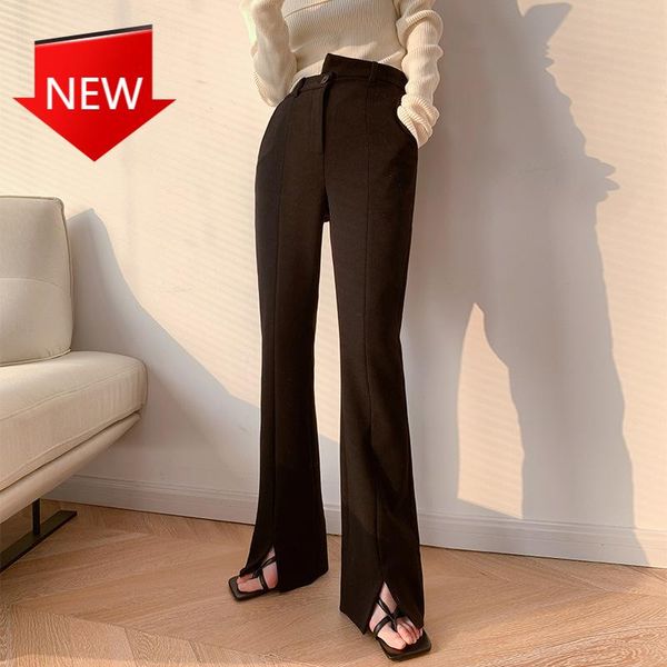 women's pants & capris irregular waist trousers lady loose split black bell bottom long pant fashion flare women streetwear, Black;white
women's pants & capris irregular waist trousers lady loose split black bell bottom long pant fashion flare women streetwear, Black;white