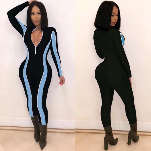 women's jumpsuits & rompers echoine striped patchwork women skinny jumpsuit zipper v-neck sportwear slim bodycon club outftis body play, Black;white
women's jumpsuits & rompers echoine striped patchwork women skinny jumpsuit zipper v-neck sportwear slim bodycon club outftis body play, Black;white