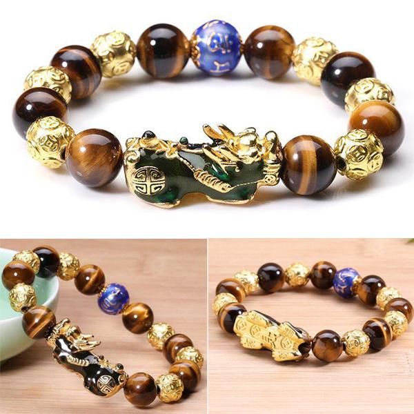 link, chain golden color changing pixiu protection bracelet lucky carved stone beads wrist jewelry with god of wealth pendant gift, Black
link, chain golden color changing pixiu protection bracelet lucky carved stone beads wrist jewelry with god of wealth pendant gift, Black