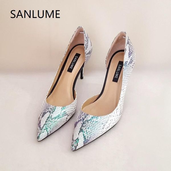 sanlume mixed color women elegant genuine leather side empty high heels office shoes pumps lady pointed toe inside sheepskin, Black
sanlume mixed color women elegant genuine leather side empty high heels office shoes pumps lady pointed toe inside sheepskin, Black