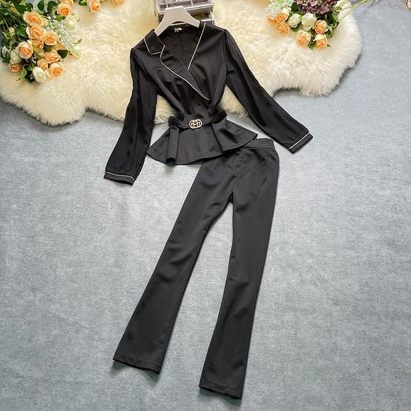 women's two piece pants amolapha women business work wear suits autumn winter formal ol styles fashion blouse+casual trousers female cl, White
women's two piece pants amolapha women business work wear suits autumn winter formal ol styles fashion blouse+casual trousers female cl, White