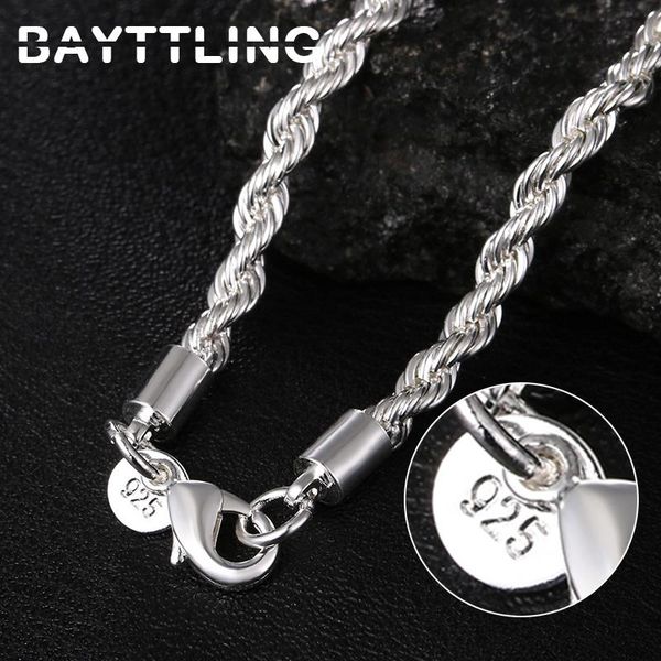 chains bayttling 925 sterling silver 16/18/20/22/24 inch 4mm rope chain necklace for woman man fashion charm wedding jewelry gift 
chains bayttling 925 sterling silver 16/18/20/22/24 inch 4mm rope chain necklace for woman man fashion charm wedding jewelry gift