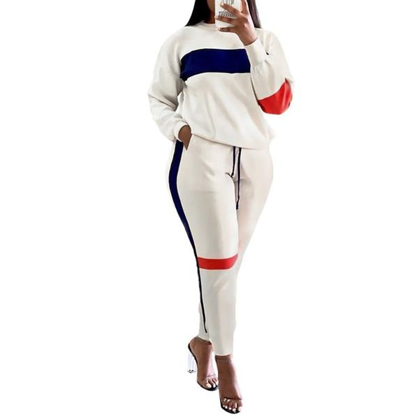 women's two piece pants women colorblock round neck sports pullover spring autumn long sleeve tracksuit drawstring pockets lady clothin, White
women's two piece pants women colorblock round neck sports pullover spring autumn long sleeve tracksuit drawstring pockets lady clothin, White