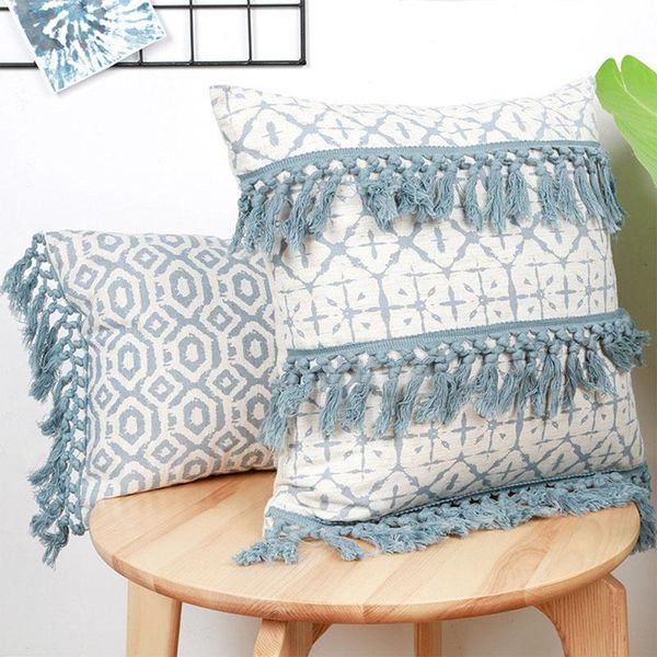 cushion/decorative pillow blue tufted embroidery print throw cushion cover with tassel office sofa home pillowcover outdoor pillowcase 40840
cushion/decorative pillow blue tufted embroidery print throw cushion cover with tassel office sofa home pillowcover outdoor pillowcase 40840