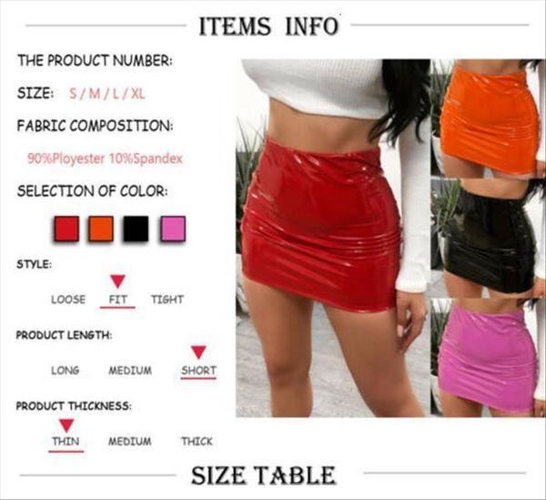bright shiny leather women skirt bodycon slim micro mini evening party clubwear stretch tight pencil skirts, Black
bright shiny leather women skirt bodycon slim micro mini evening party clubwear stretch tight pencil skirts, Black