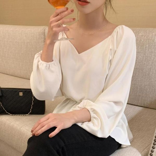spring 2021 temperament v-neck blouses sweet fashion style lantern sleeve shirts female autumn solid versatile women blusas, White
spring 2021 temperament v-neck blouses sweet fashion style lantern sleeve shirts female autumn solid versatile women blusas, White