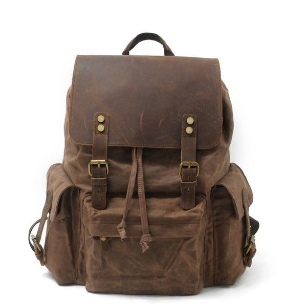 retro style luxury canvas backpacks for men vintage oil wax canvas leather backpack large waterproof daypacks outdoor travel bag
retro style luxury canvas backpacks for men vintage oil wax canvas leather backpack large waterproof daypacks outdoor travel bag