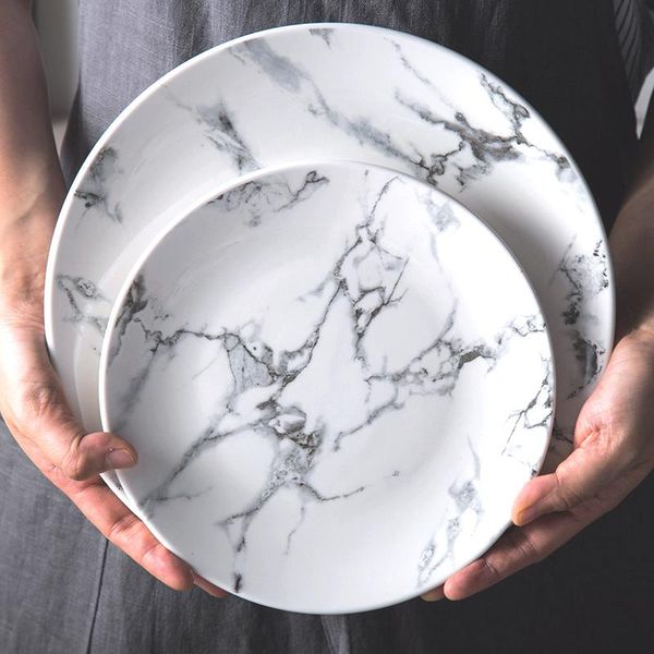 dishes & plates black and white marble plate dinner ceramic creative square round dinnerware household rice bowl tableware nordic 
dishes & plates black and white marble plate dinner ceramic creative square round dinnerware household rice bowl tableware nordic