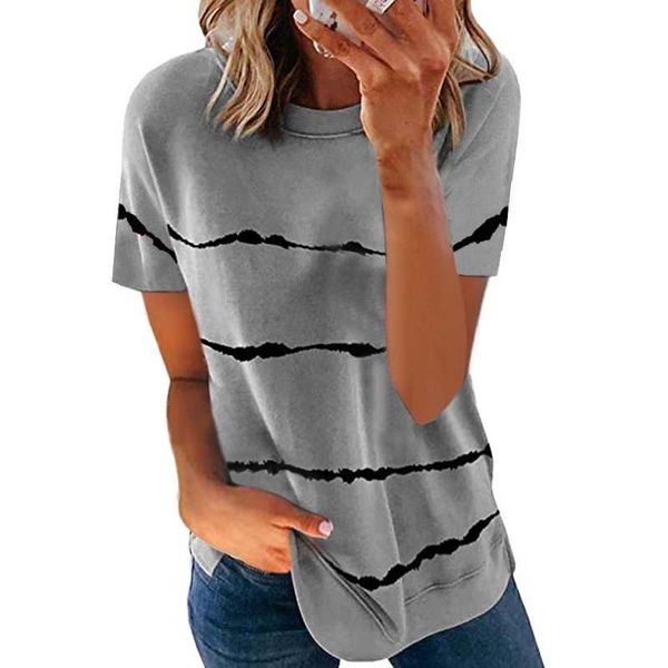 women's t-shirt summer short sleeve striped o-neck t shirt women clothes casual loose plus size streetwear tee femme, White
women's t-shirt summer short sleeve striped o-neck t shirt women clothes casual loose plus size streetwear tee femme, White