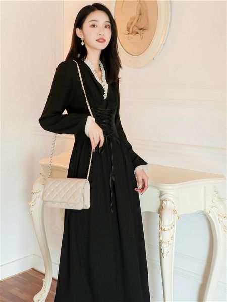 casual dresses dress 2021 spring clothing style high cold of women's elegant retro scheming black long mature royal sister fashion, Black;gray
casual dresses dress 2021 spring clothing style high cold of women's elegant retro scheming black long mature royal sister fashion, Black;gray