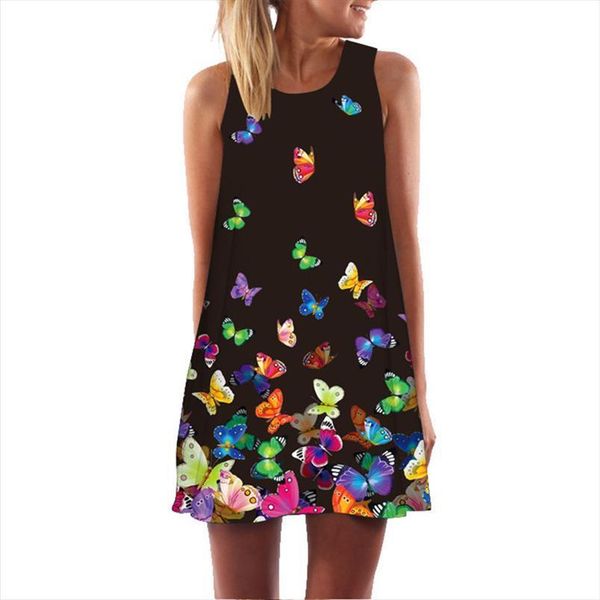summer sleeveless loose beach women dress plus size bird floral digital print vintage vestidos, Black;gray
summer sleeveless loose beach women dress plus size bird floral digital print vintage vestidos, Black;gray