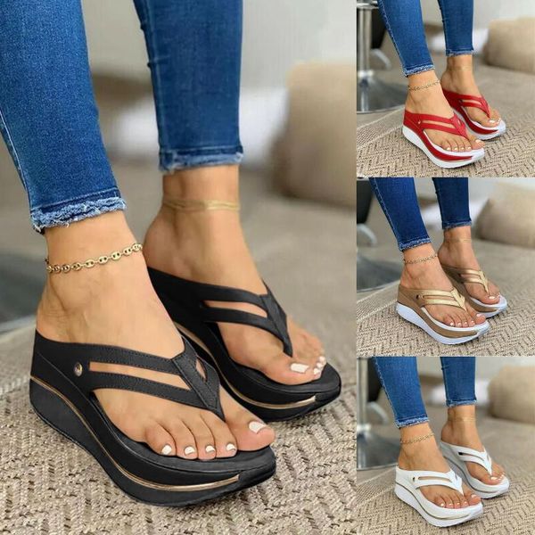 slippers 2021 women's fashion summer slope heel platform waterproof flip flops hollow shoes for women, Black
slippers 2021 women's fashion summer slope heel platform waterproof flip flops hollow shoes for women, Black