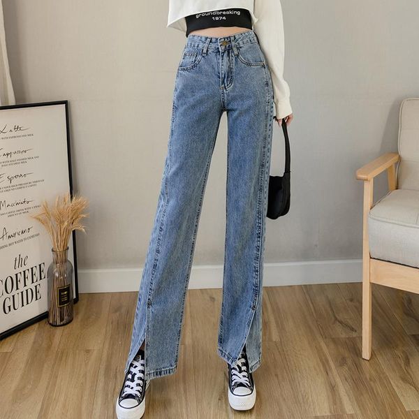 women's jeans women pants spring summer low-waisted wide-leg patchwork slit of design fashion 90s aesthetic girl denim trousers, Blue
women's jeans women pants spring summer low-waisted wide-leg patchwork slit of design fashion 90s aesthetic girl denim trousers, Blue