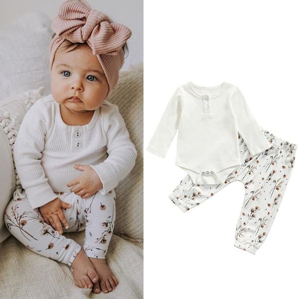 clothing sets 2pcs baby clothes fall outfits long sleeve girl button front rib knit romper + floral pants set 0-24months, White
clothing sets 2pcs baby clothes fall outfits long sleeve girl button front rib knit romper + floral pants set 0-24months, White