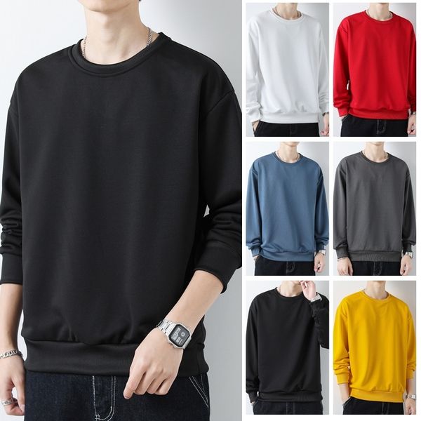 2021 new trend solid color pullover men's large spring and autumn loose long sleeve simple sweater, Black
2021 new trend solid color pullover men's large spring and autumn loose long sleeve simple sweater, Black