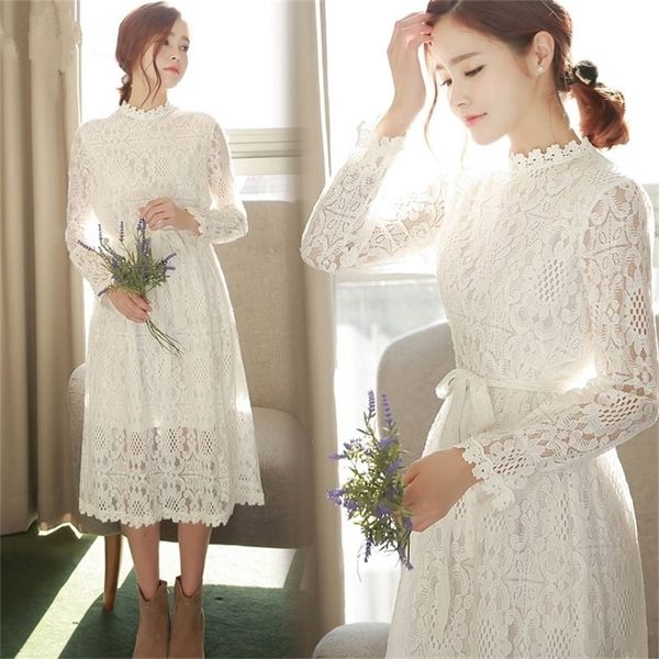 coigarsam new spring autumn dress bow sleeve lace long dresses white clothes for full women 210309, Black;gray
coigarsam new spring autumn dress bow sleeve lace long dresses white clothes for full women 210309, Black;gray