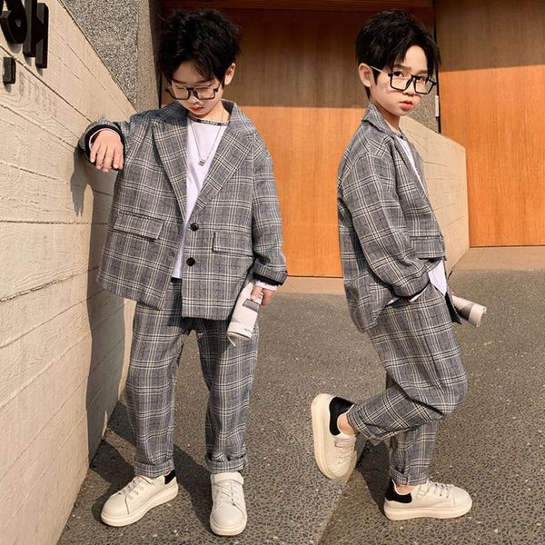 children's spring 2021 korean new two piece boys' english suit, White
children's spring 2021 korean new two piece boys' english suit, White