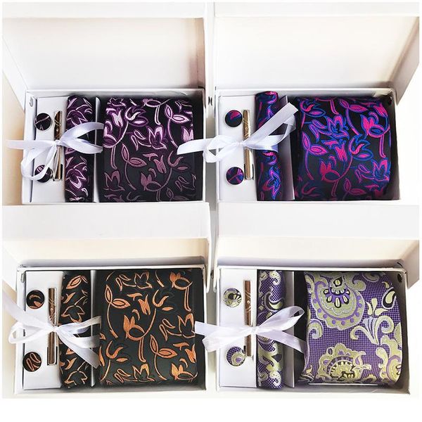 luxury paisley cufflinks handkerchief tie clip necktie set with gift box tie for men holiday wedding graduat jlllzm, Blue;purple
luxury paisley cufflinks handkerchief tie clip necktie set with gift box tie for men holiday wedding graduat jlllzm, Blue;purple